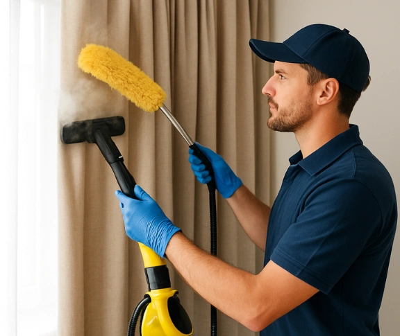Trusted curtain steam cleaning technician Matty Curtain Cleaning eagle-heights QLD